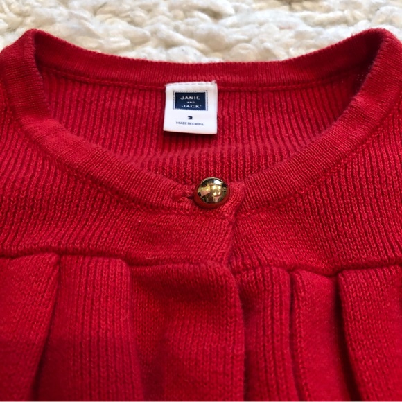 Janie and Jack Red Sweater Single Button size 3 - Picture 3 of 5
